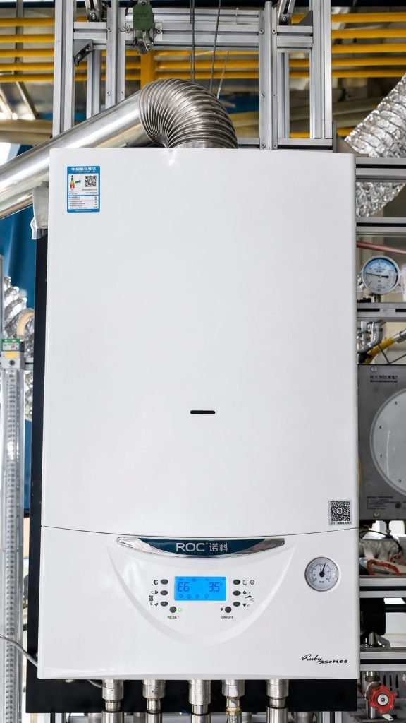 ROC Ruby-series wall hung boiler troubleshooting screen displaying an E6 digital fault code error